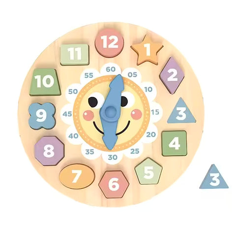 Puzzle Wooden Clock - Pastel