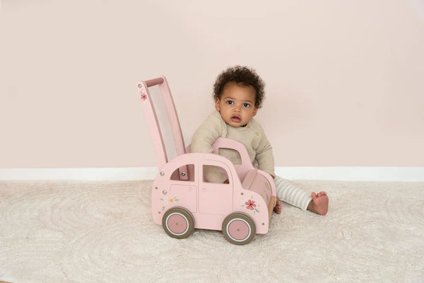 Little Dutch Baby Walker Pink Car