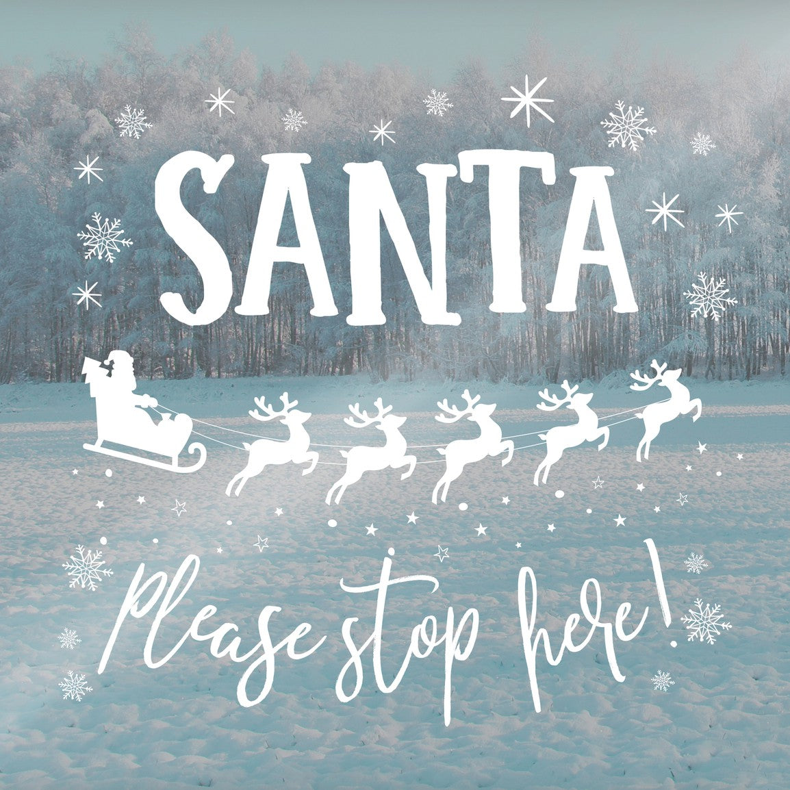 Santa Stop Here Window Sticker