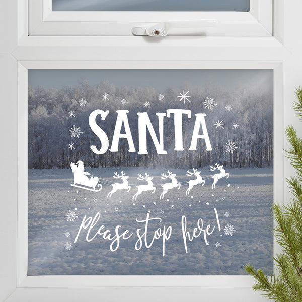 Santa Stop Here Window Sticker