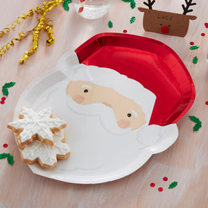 Red Foil Santa Plates