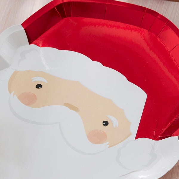 Red Foil Santa Plates