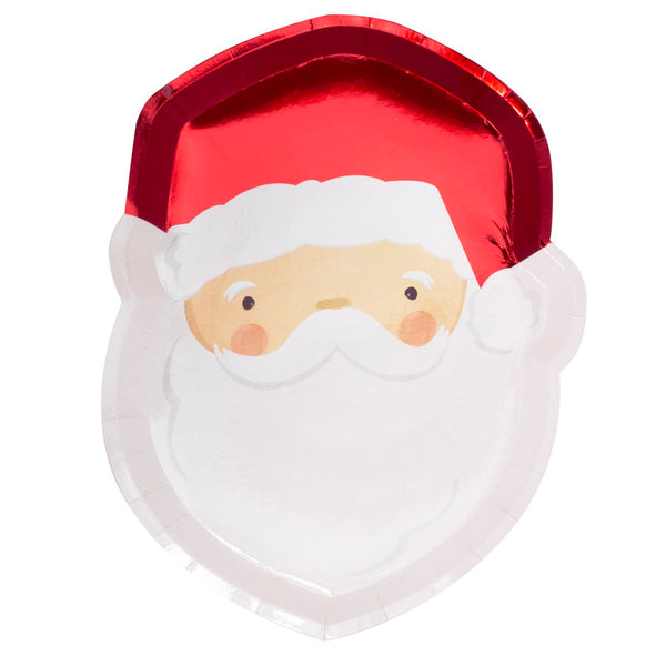 Red Foil Santa Plates