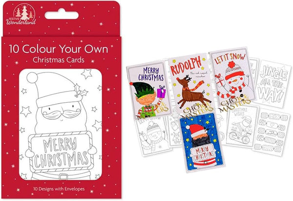 Colour Your Own Christmas Cards 10 Pack