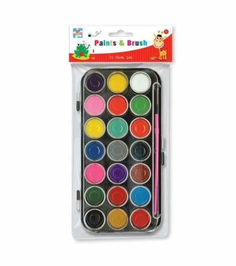 Water Colour Paint & Brush Set (18 Paint Colours)