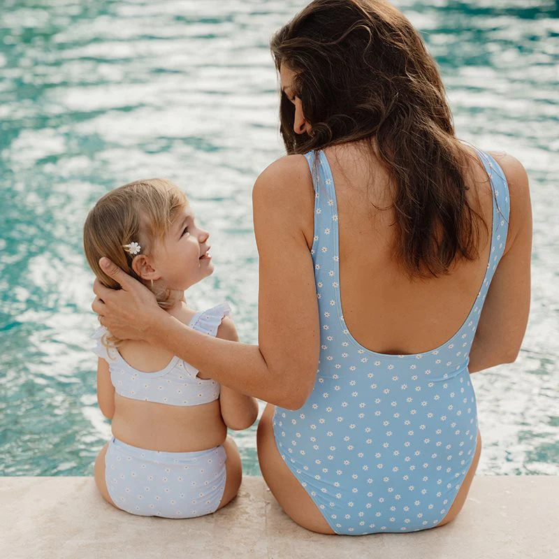 Little Dutch Beach Swimwear Flounce Blue Daisy Bikini