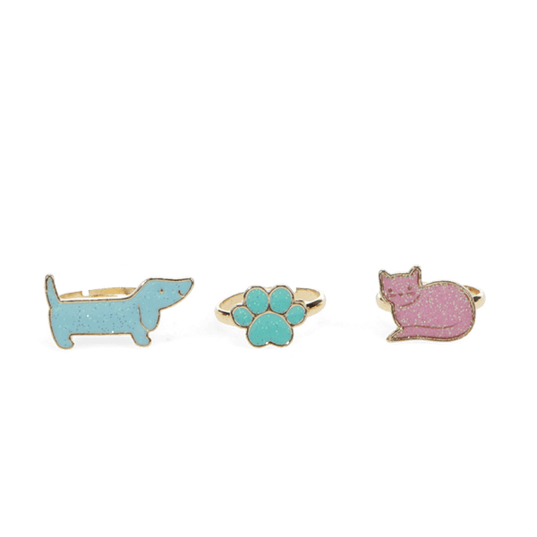 Set of 3 Glitter Rings (dog & cat)