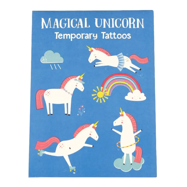 UNICORN & RAINBOWS TEMPORARY TATTOOS (2 SHEETS)