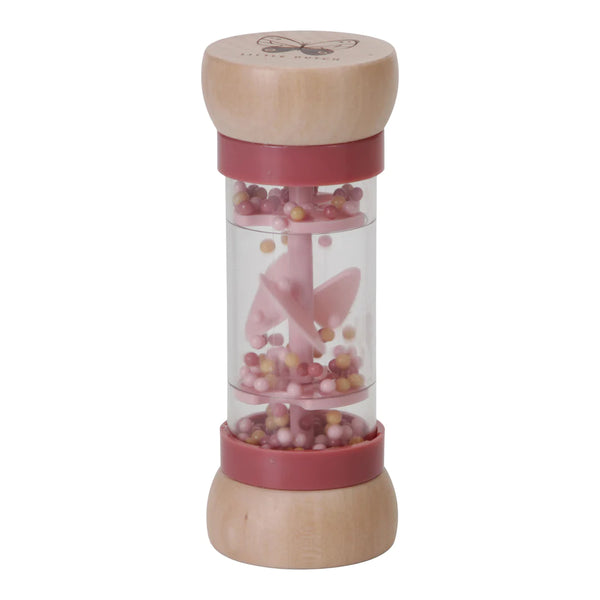 Wooden Pink Rain Maker Rattle Little Dutch