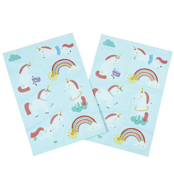 UNICORN & RAINBOWS TEMPORARY TATTOOS (2 SHEETS)