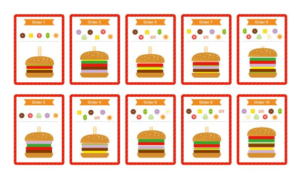 Wooden Build a Burger Set